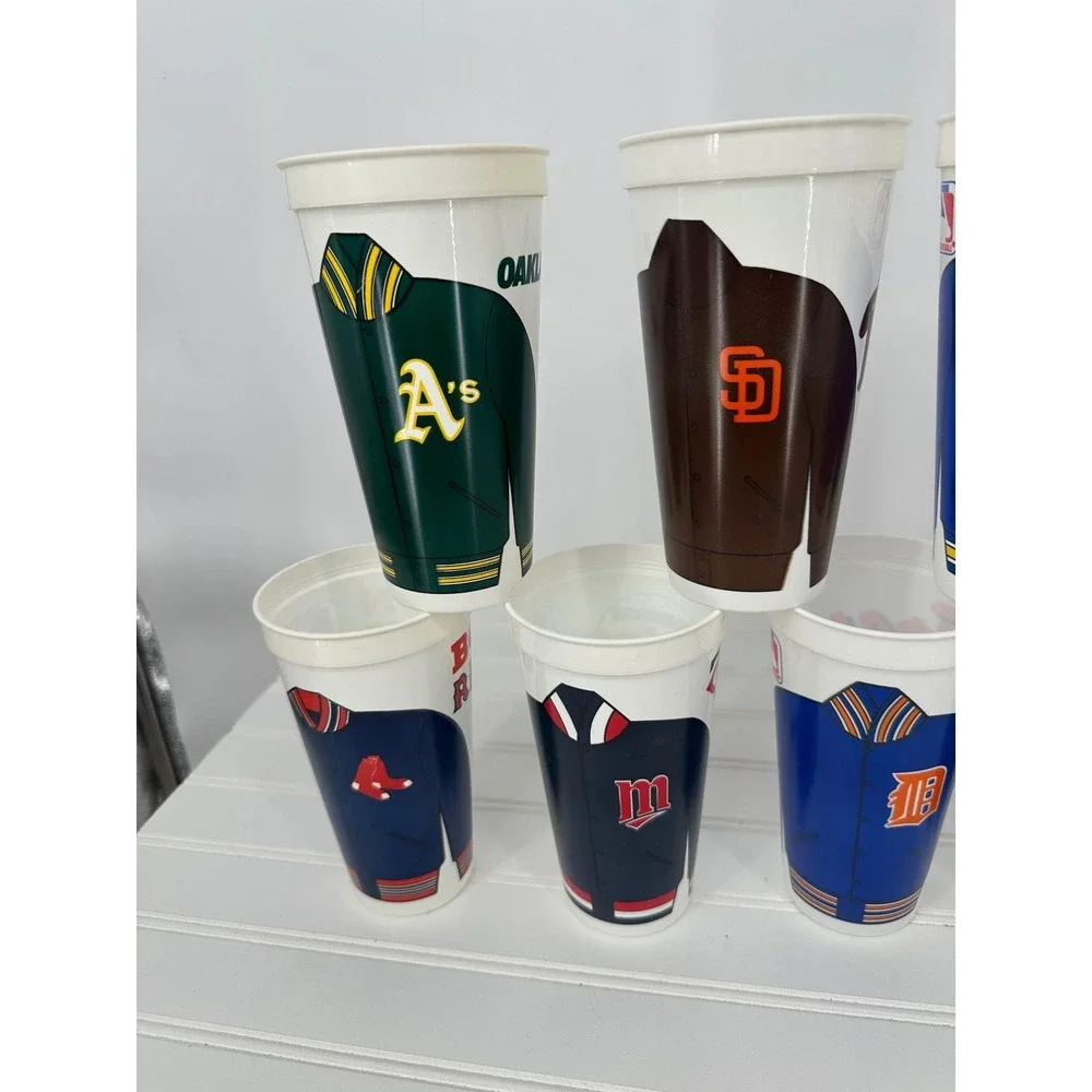 Vintage MLB Baseball Team‎ Plastic Icee Cups Lot of 10 Souvenir Stadium 6.5